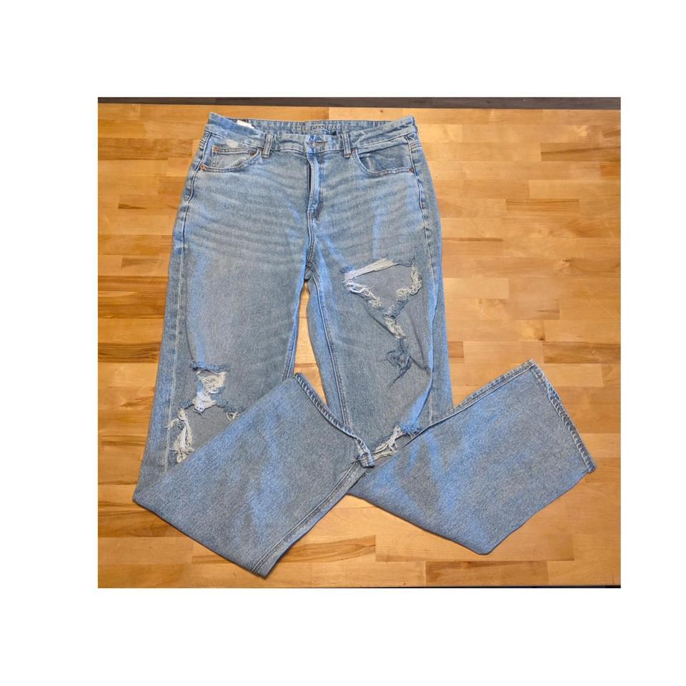 American Eagle Blue Distressed Straight E1d1