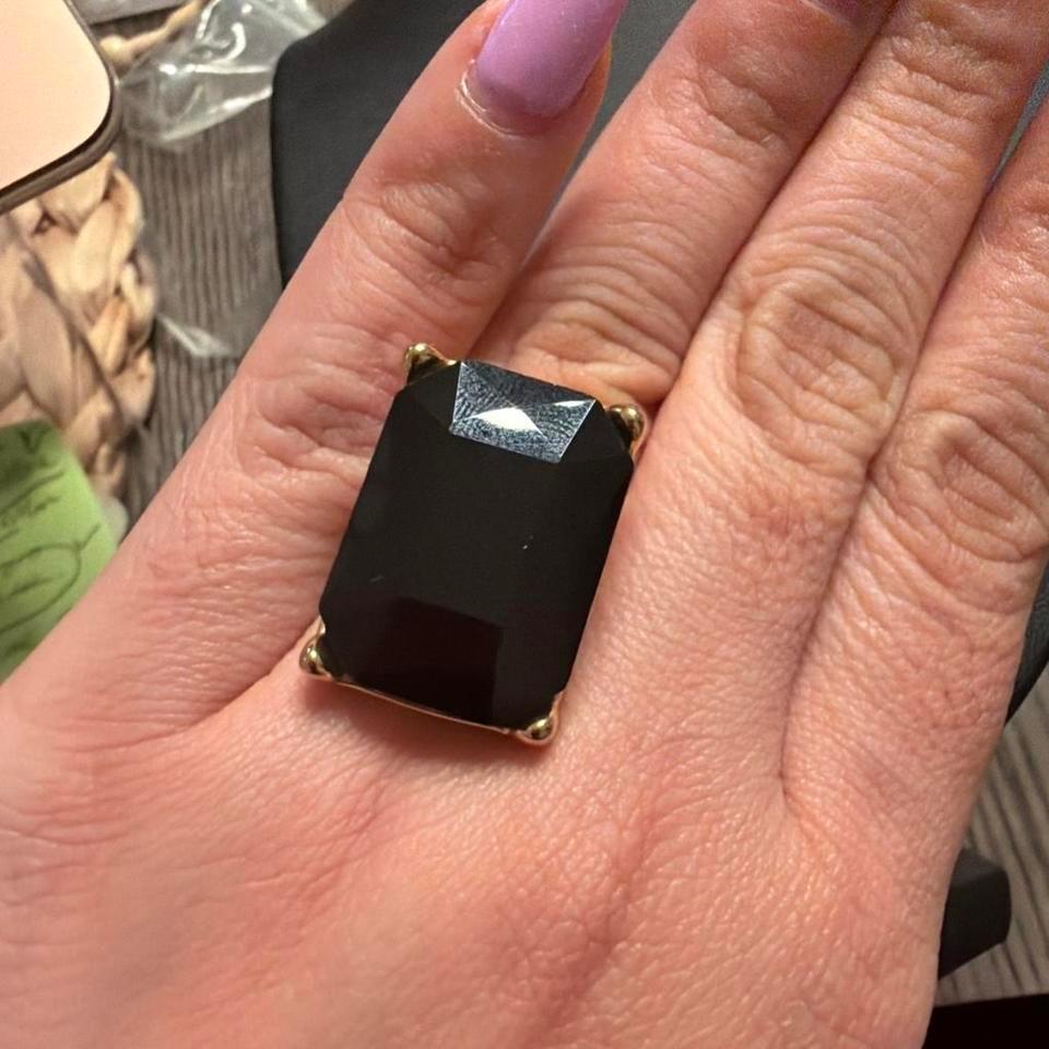 Black Onyx Ring With Gold 165b