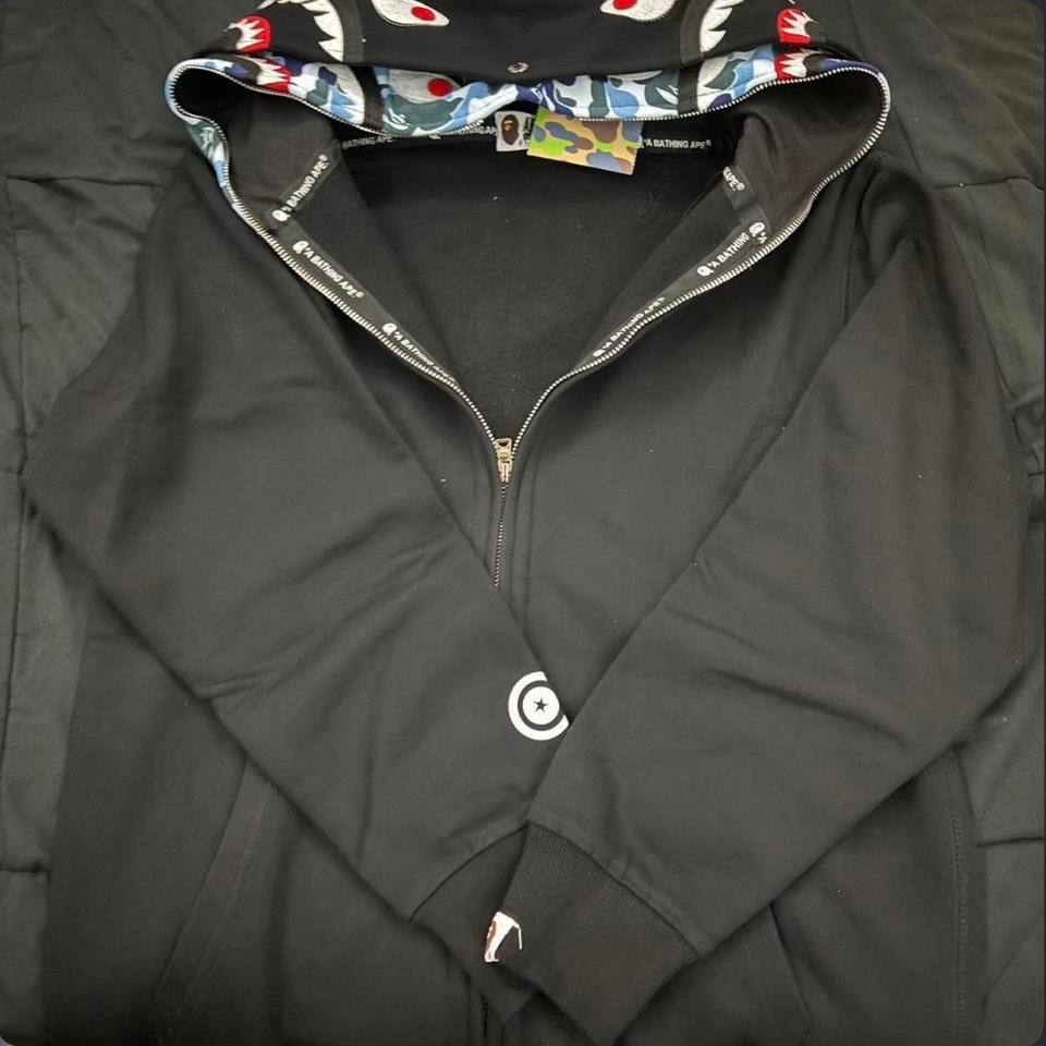 Black Double Hooded Bape Hoodie 6ee5
