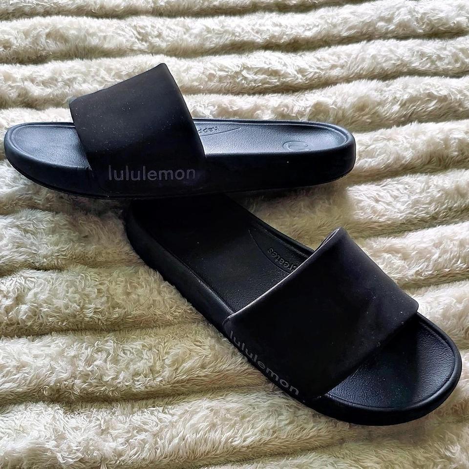 Black Lululemon Slides With Logo 0c4c 4