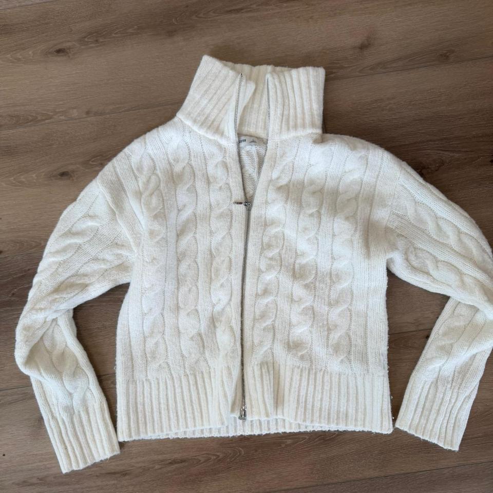 Hollister Cream Cable Knit Zip 5126