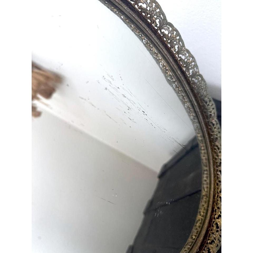 Vintage Ormolu Gold Filigree Oval B1a9 5