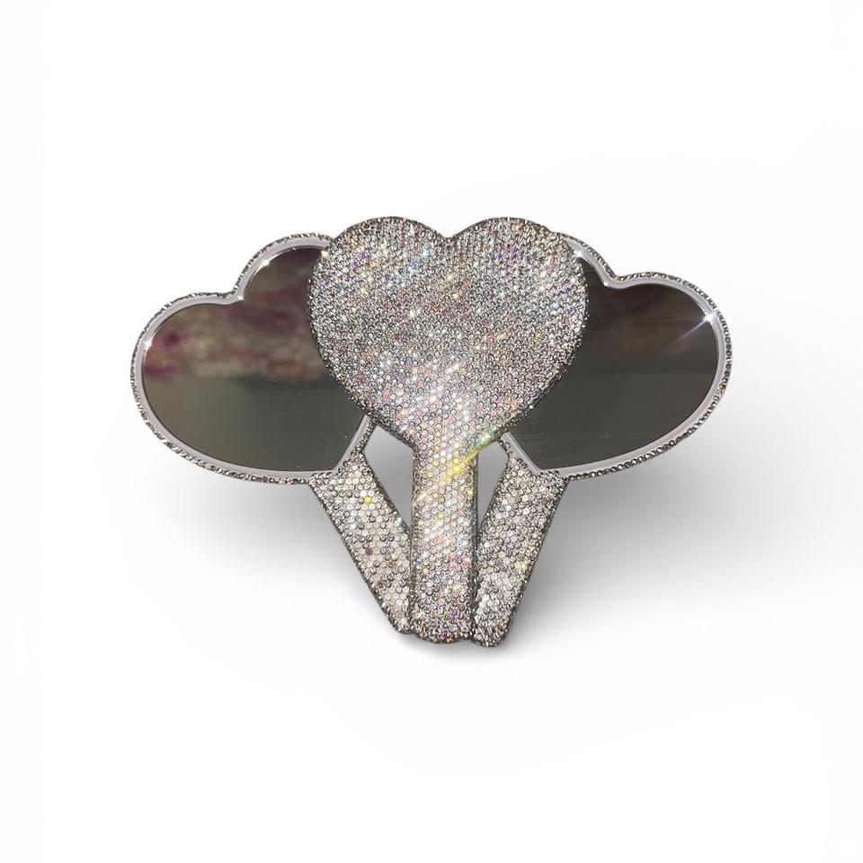 Sparkly Heart Shaped Handheld Mirror C408