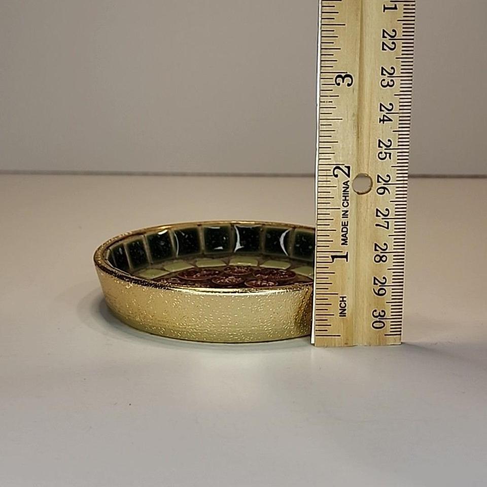 Vintage 1970s Mosaic Tiled Gold 252f 6