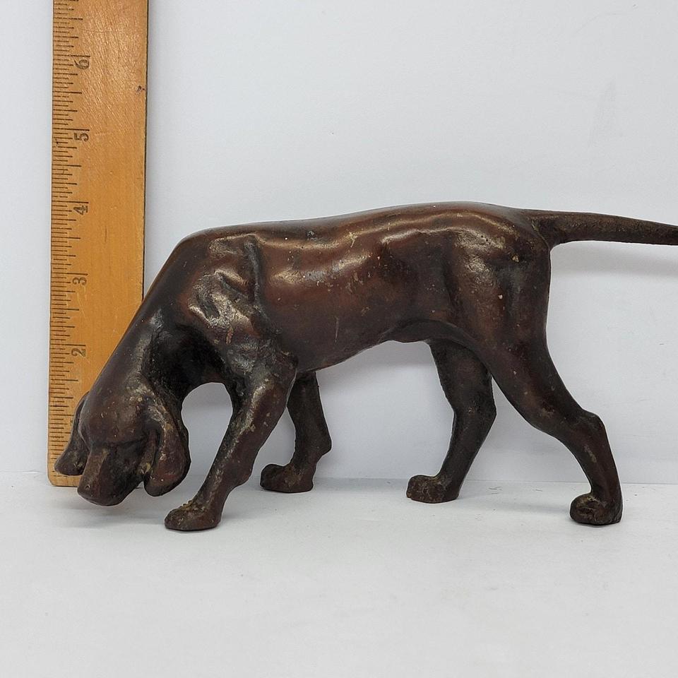 Vintage Bronze Hunting Dog Pointer 95e2 7