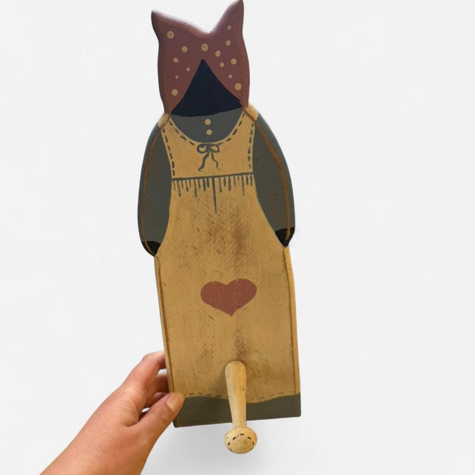 Hand Painted Wooden Cat With 303d