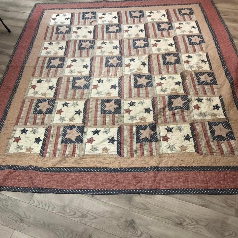 American Flag Patchwork Quilt With Ad36