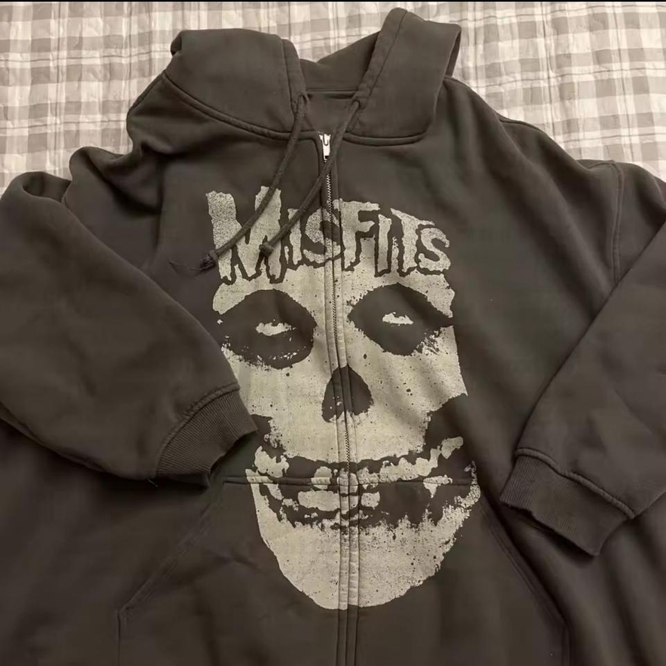 Misfits Zip Up Hoodie Y2k 697c 3