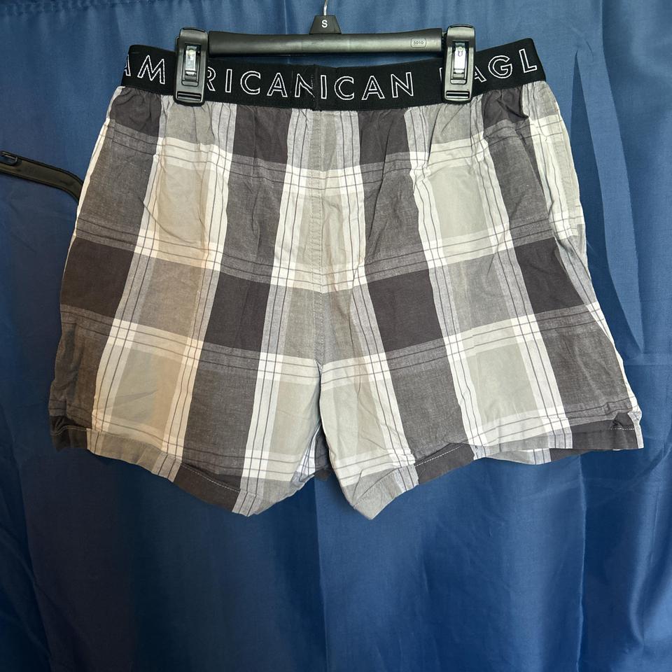 American Eagle Medium Grey Plaid Fb47 2