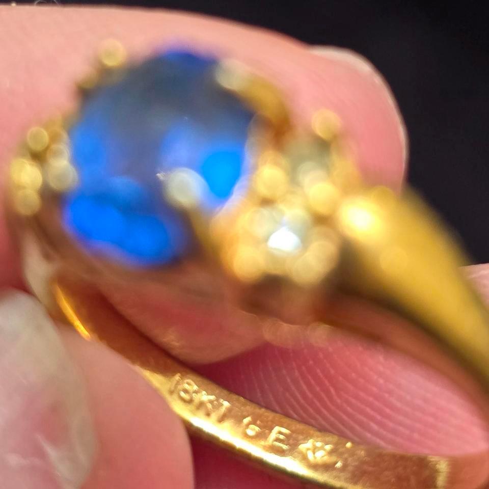 Blue Sapphire And Diamond Ring 2850 4