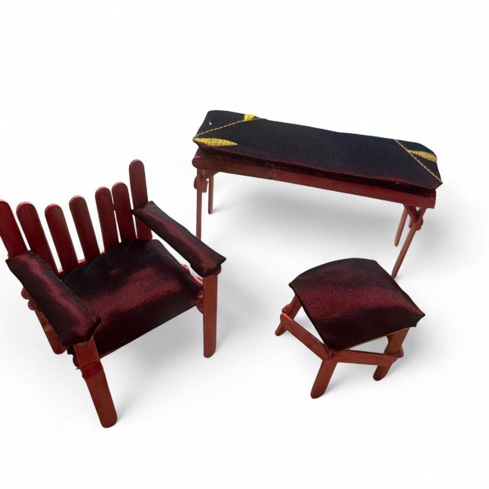 Set Of 3 Miniature Wooden 4d01