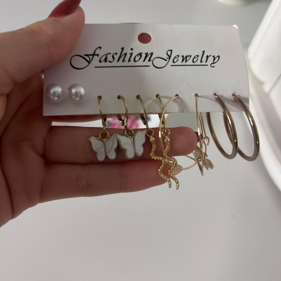 Eating Assortment Gold Hoop Earrings 4715 4