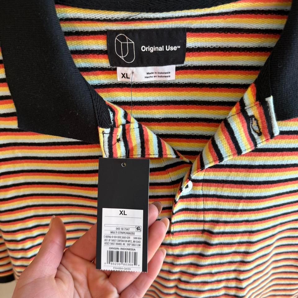 Orange And Black Striped Polo 2