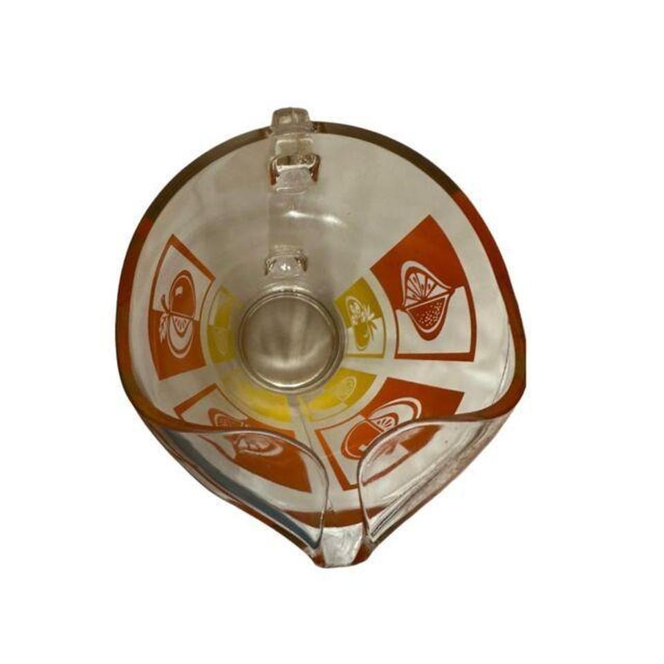 Vintage Glass Pitcher Citrus Fruit 6884 5