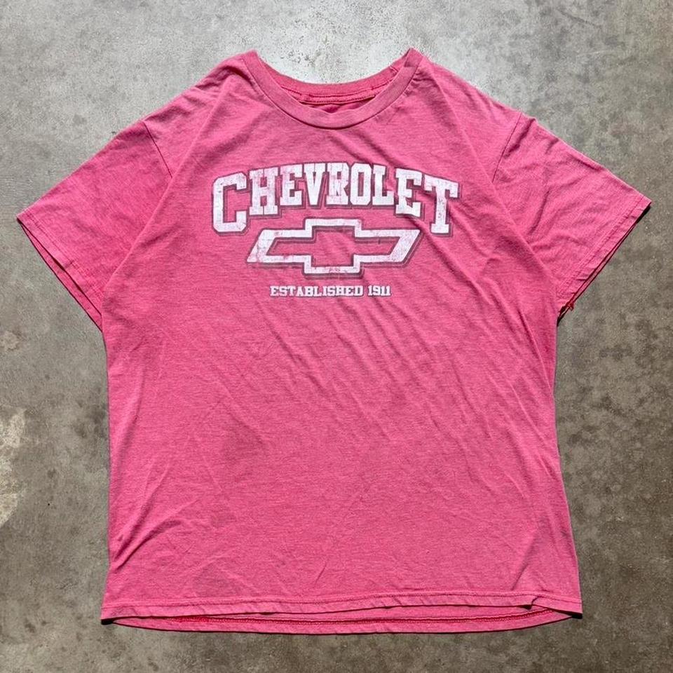Pink Chevrolet Graphic Tee Size A4e3