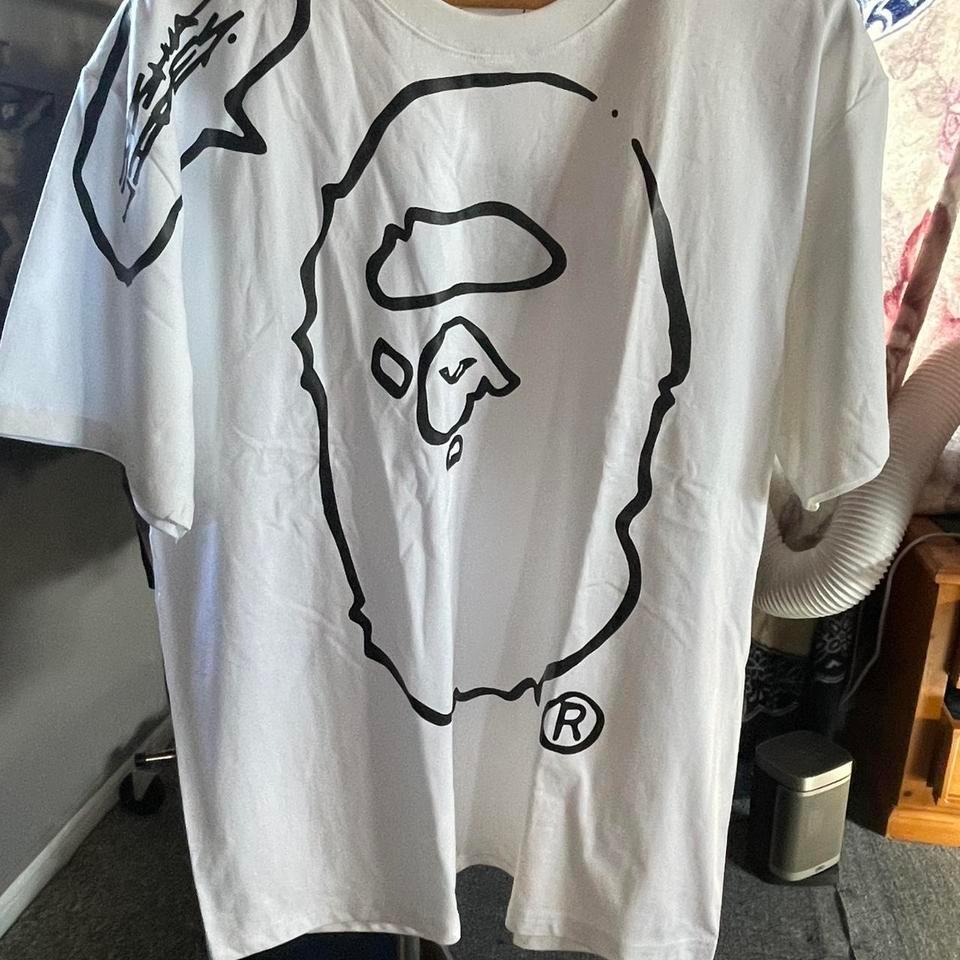 White Bape Tee With Black 1dcb