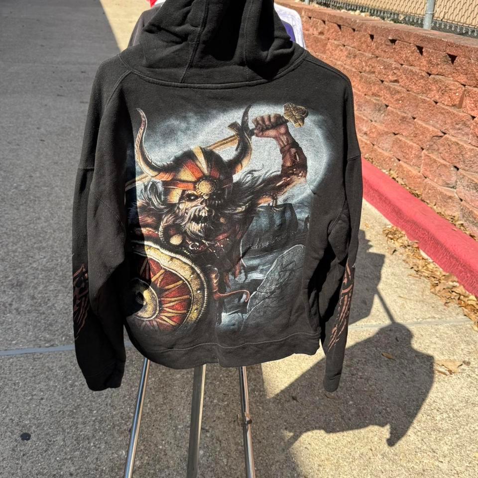 Black Red Viking Hoodie 4591 4