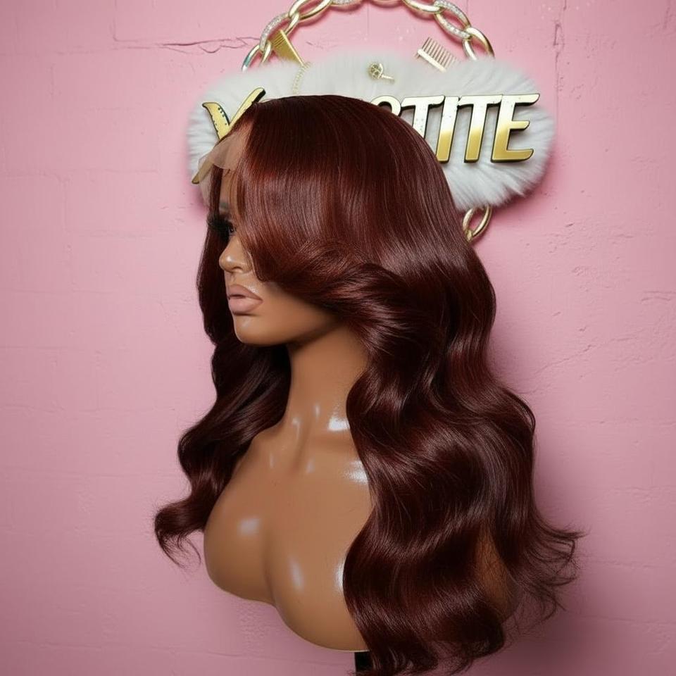 Burgundy Body Wave Lace Front A846 4