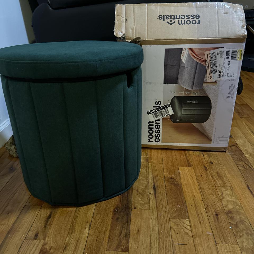 Forest Green Ottoman With Storage 9b39