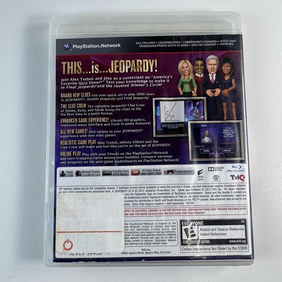 Jeopardy Sony Playstation 3 Ps3 A577 2