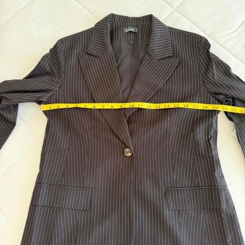 Black Pinstripe Suit With Belt F3bf 6