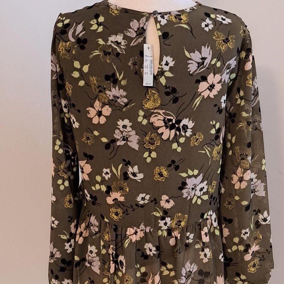 Madewell Georgette Wildblooms Peplum Top 25be 5
