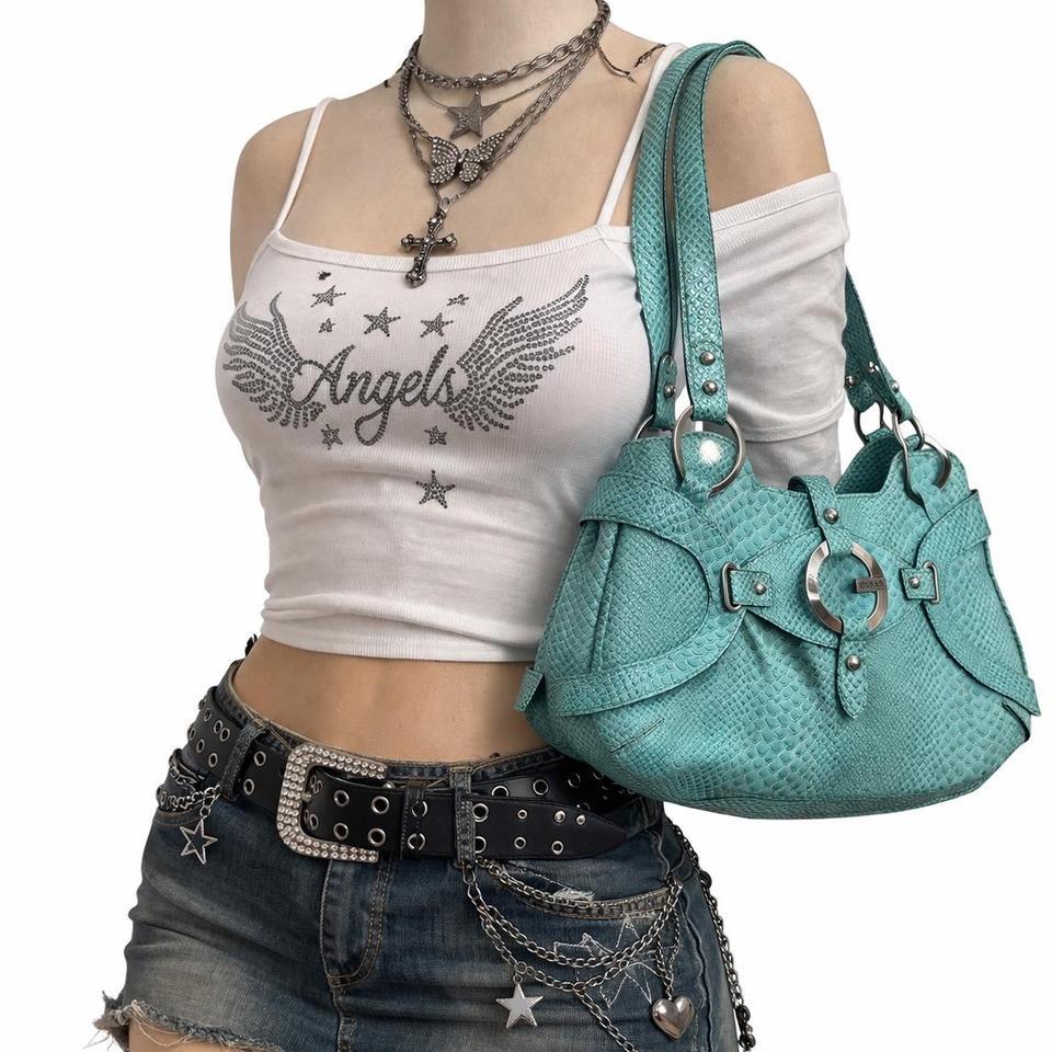 Rare Y2k Teal Alligator Texture Dff6