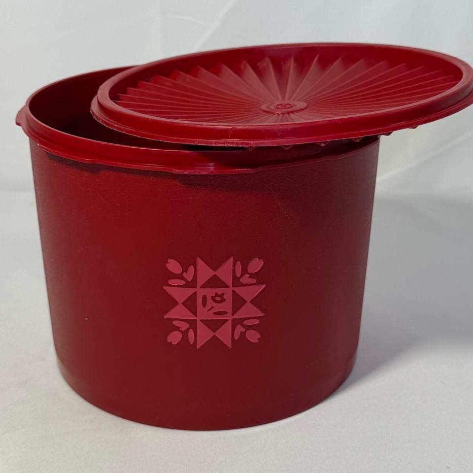 Vintage Tupperware Red Canister Container