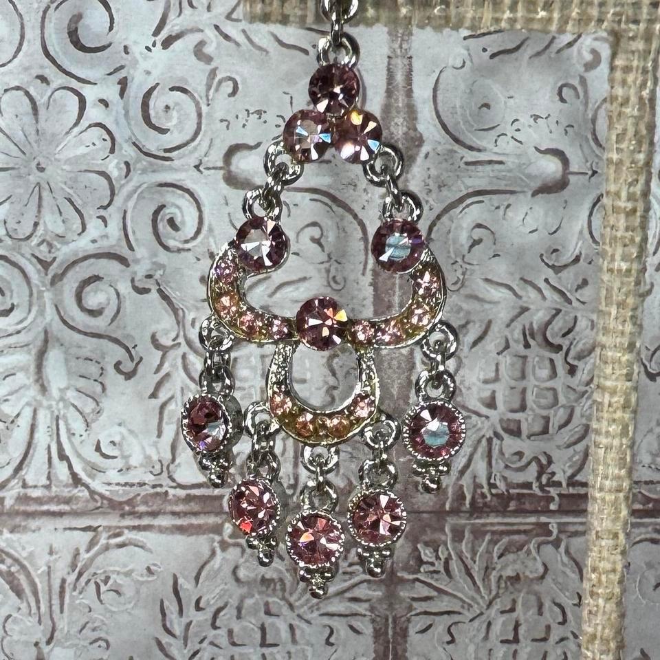 Crystal Dangle Pink Chandelier Formal 3