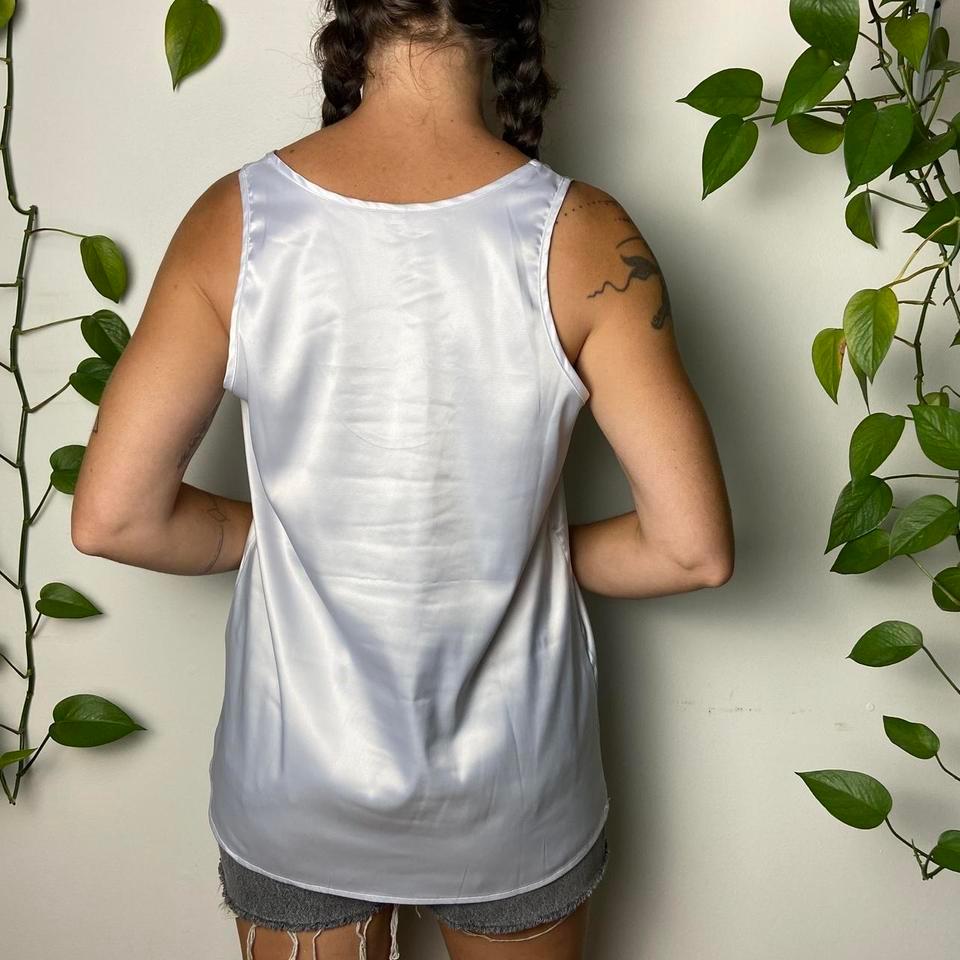 Cosmos White Satin Tank Top 6