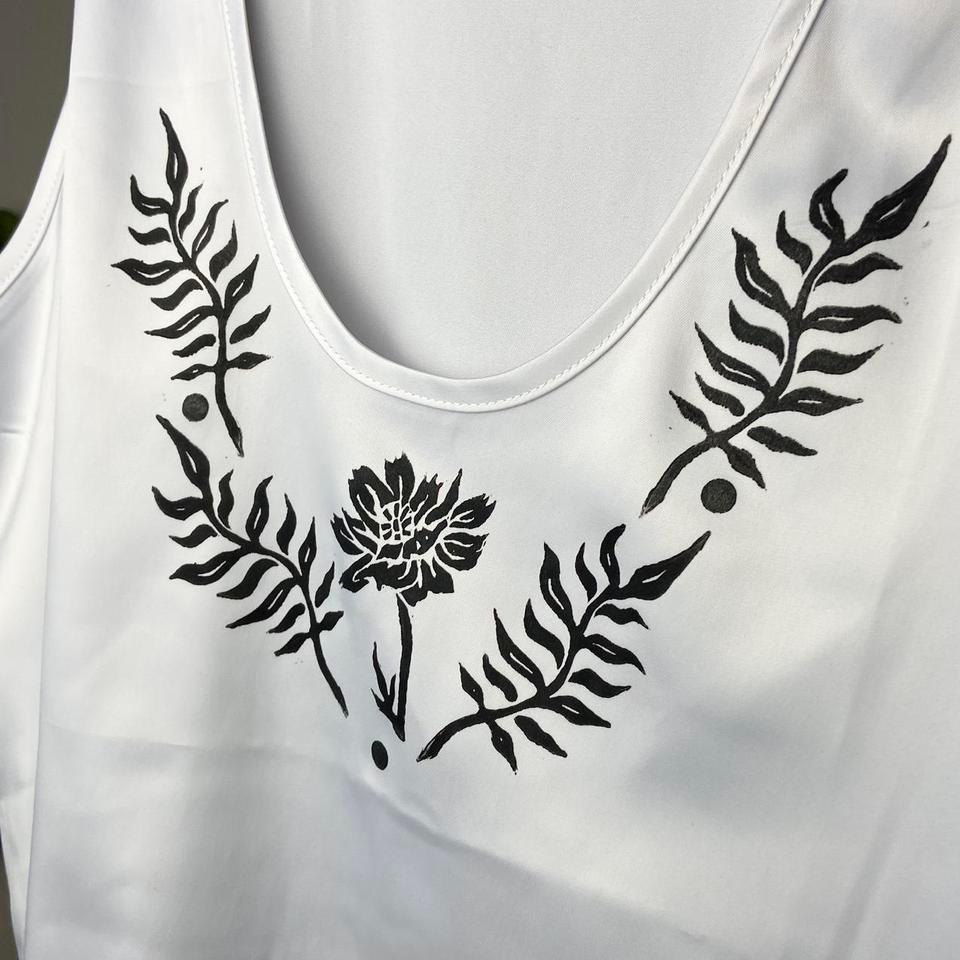 Cosmos White Satin Tank Top