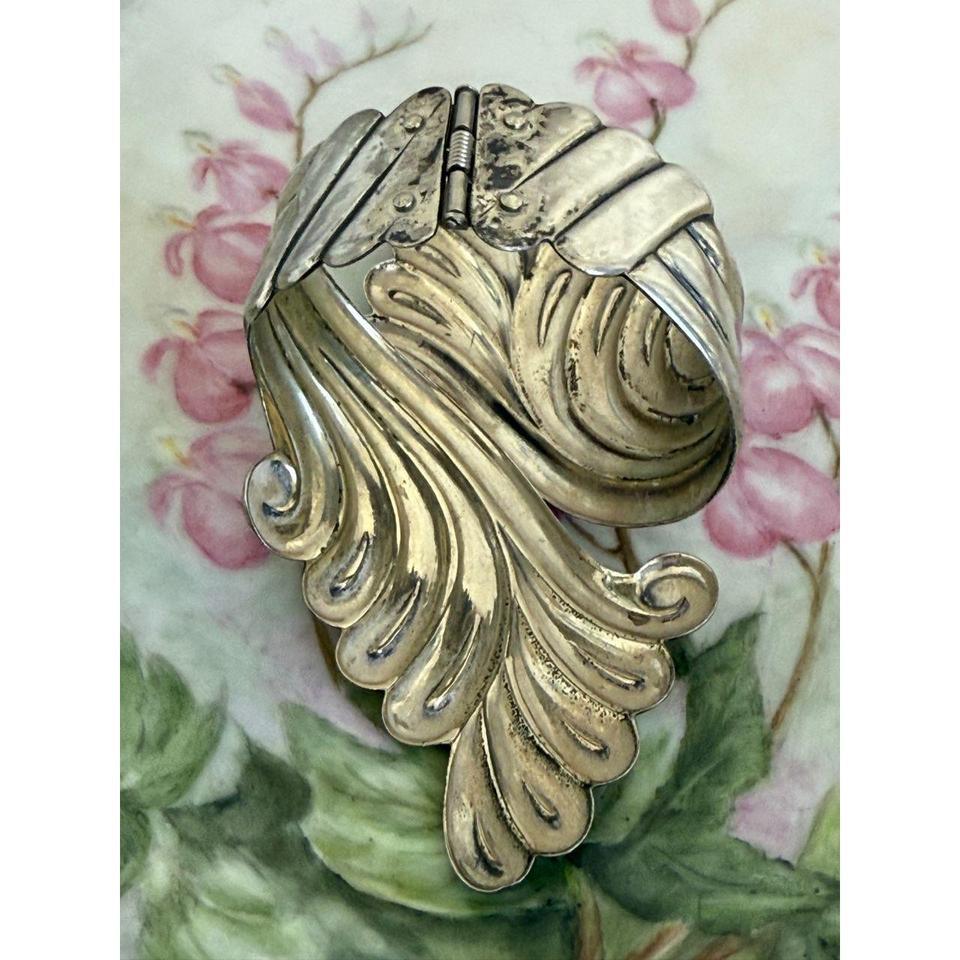 Vintage 40s Sterling Cufff Clamper 4
