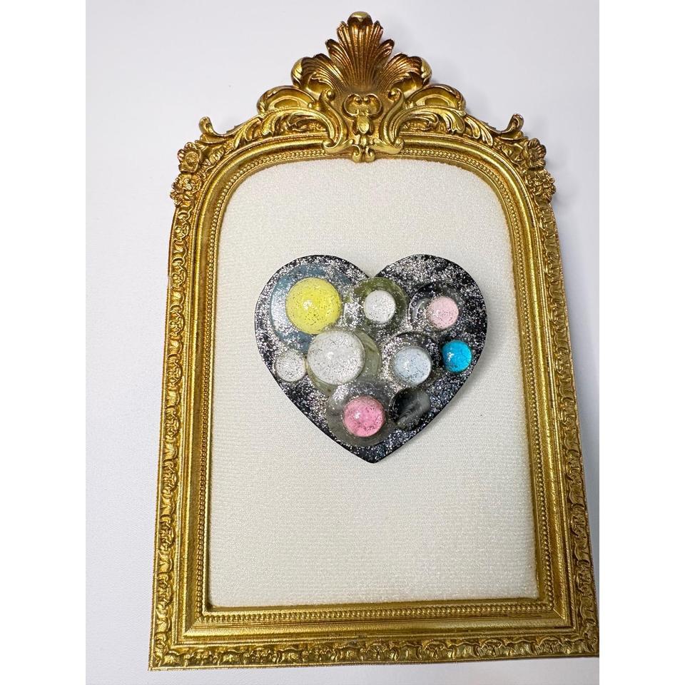 Vintage Heart Brooch Pin Mixed 4507