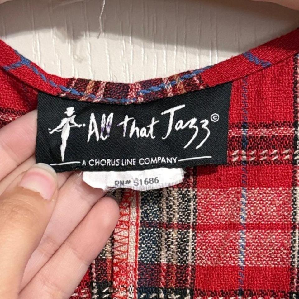 90s Red Plaid Pinafore Dress 9f0a 4
