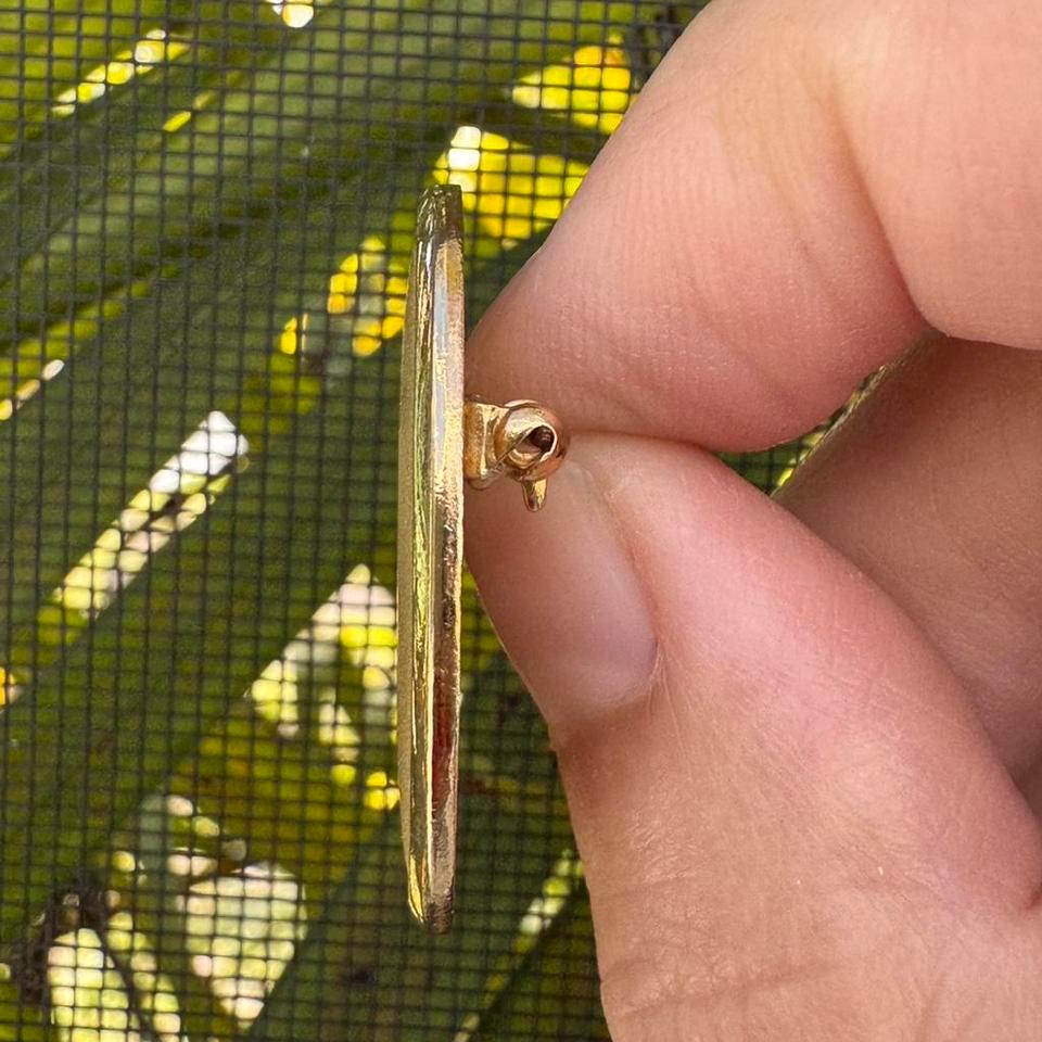 Vintage Gold Tone Oval Brooch 48ba 3
