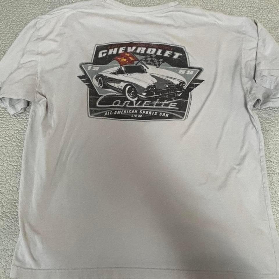 Old Chevrolet Corvette White T Shirt B0c5 3