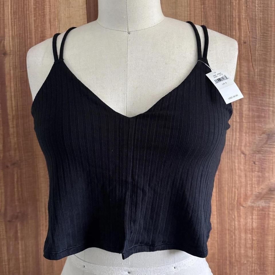 Aerie Black Ribbed Crop Top 3
