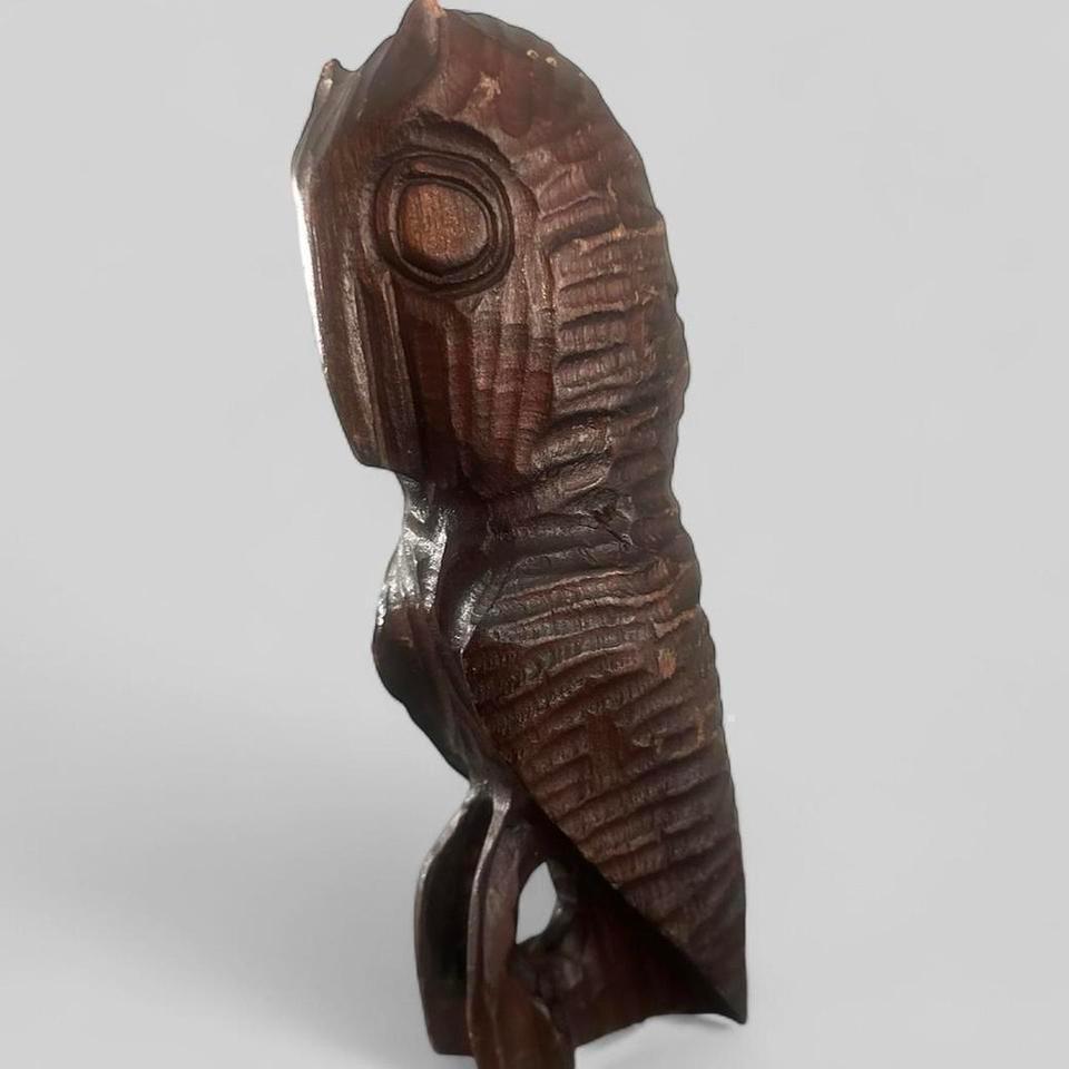 Hand Carved Solid Wood Owl 0167