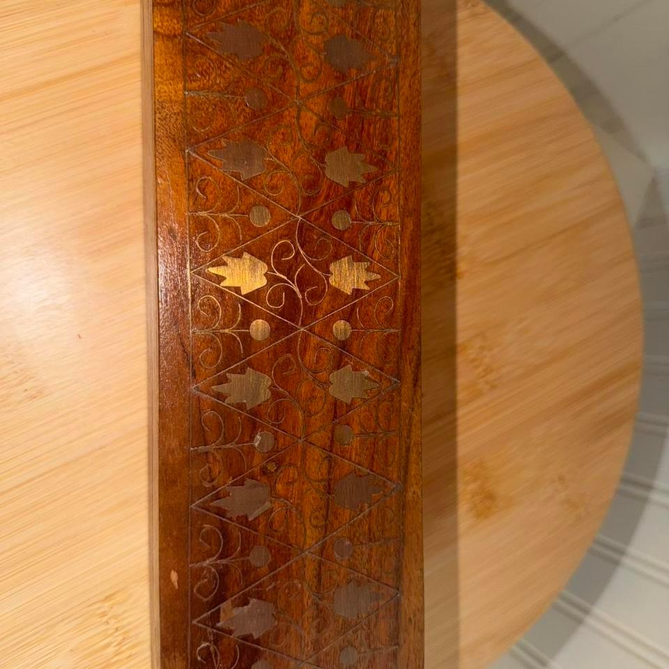 Handmade Wood Box Intricate Brass 6995 8