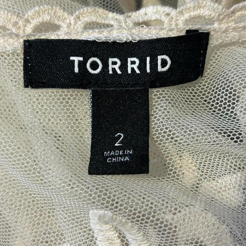 Torrid Ivory Embroidered Mesh Kimono 466e 3