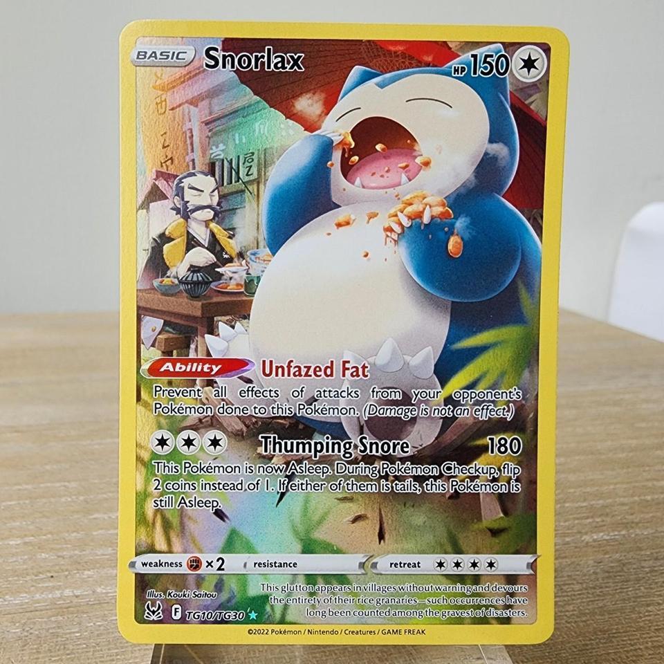 Snorlax Trainer Gallery Pokemon Card 90f2