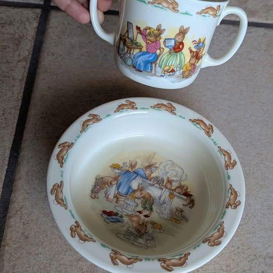 Vintage Bunnykins Set Ceramic Cup 5ea0