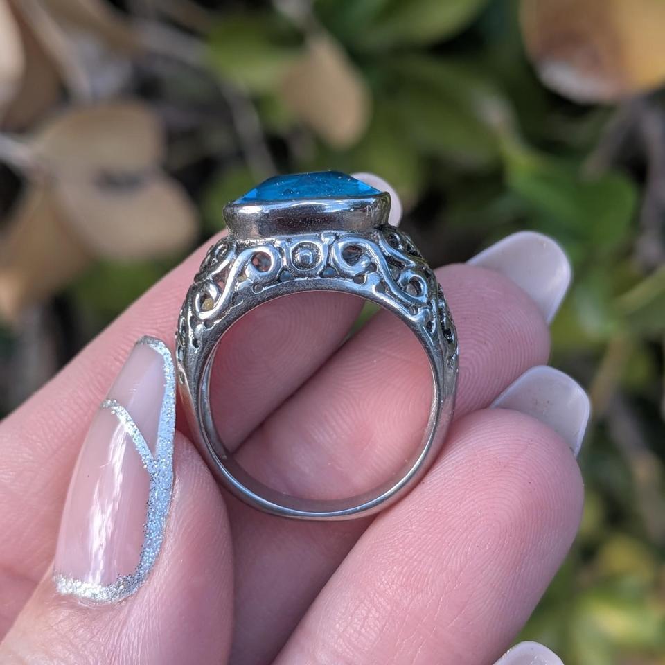 Lab Created Aquamarine 316l Stainless 2