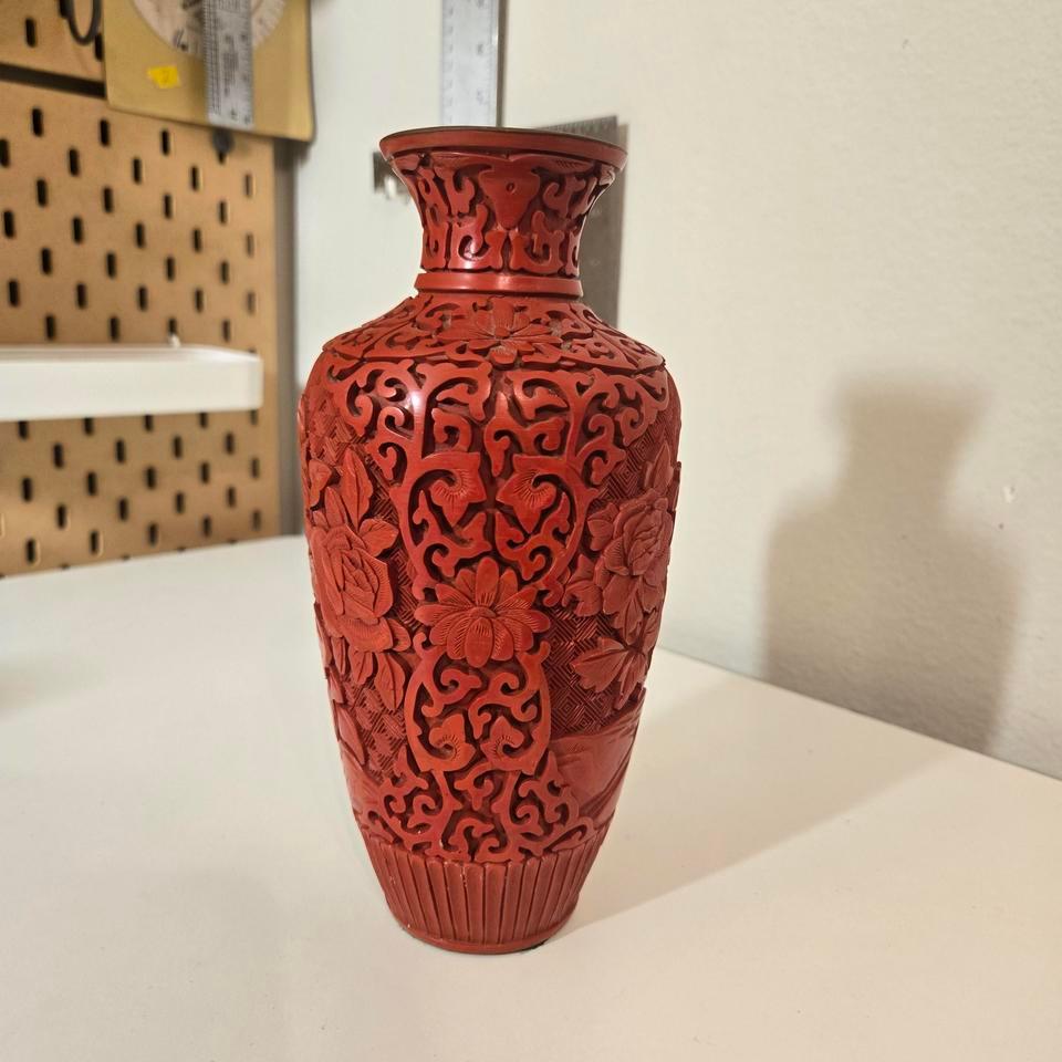 Vintage Chinese Hand Carved Red 3