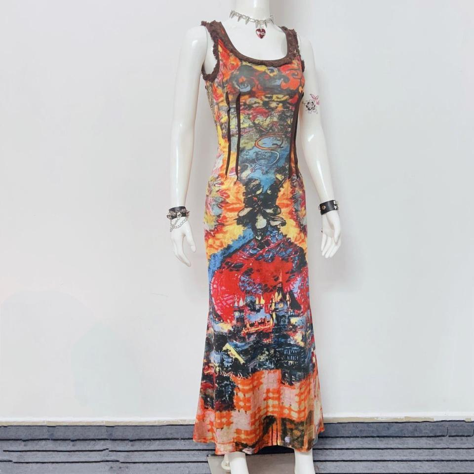 Y2k Printed Dress Grunge Dresswomens 4e80 2
