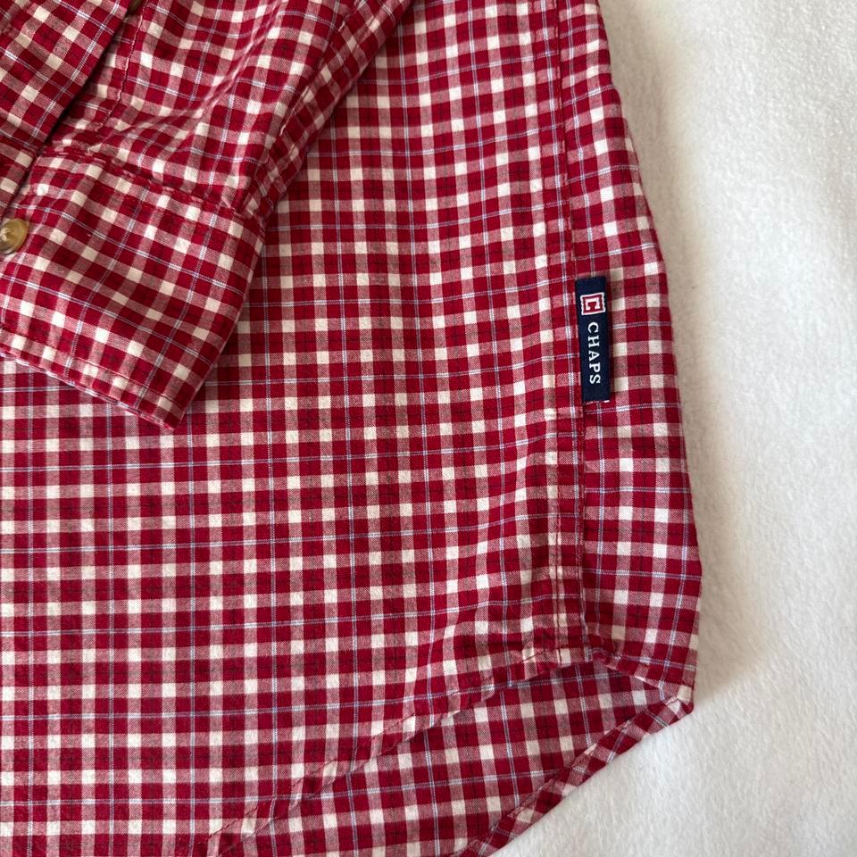 Red And White Plaid Button Up D2c9 2