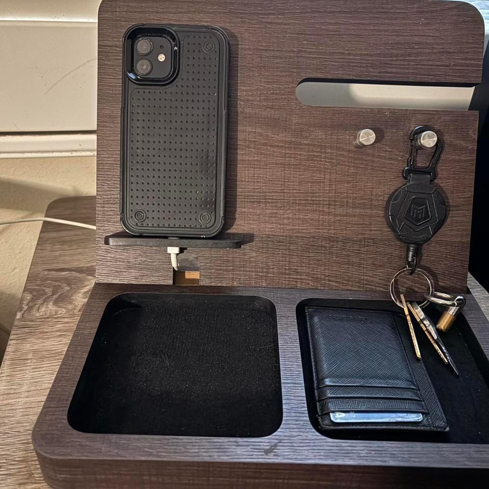 Wooden Nightstand Organizer With Velvet 2