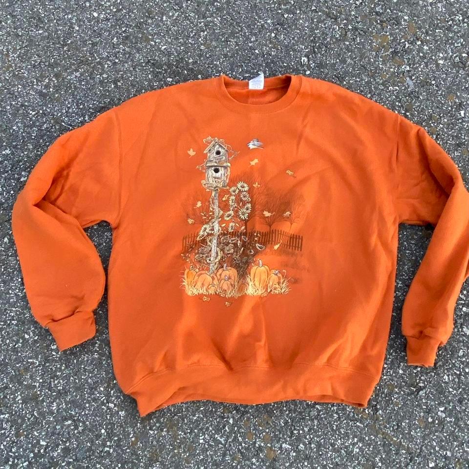 Orange Vintage Crewneck Sweatshirt With 43a2