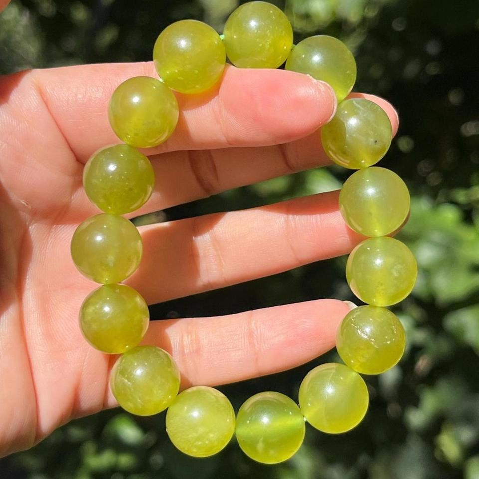 14mm Stretchable Xiuyan Jade Bracelet 547f 2