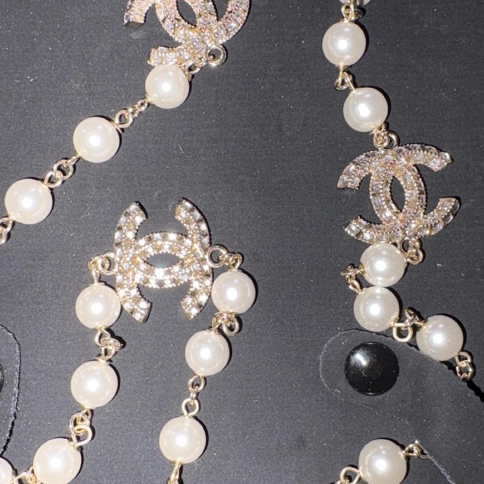 Silver Pearl Necklace With Rhinestone E1ee 2